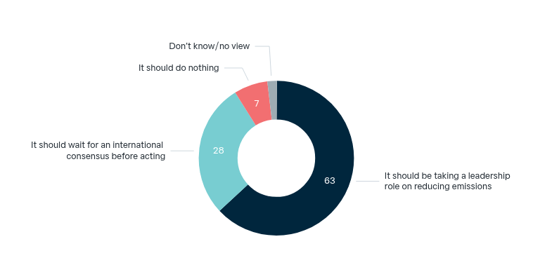 Leadership or consensus role on climate action – Lowy Institute Poll 2026